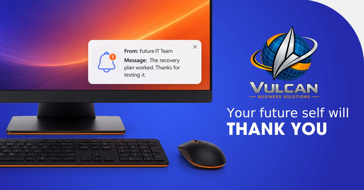 Vulcan Business Solutions logo with the message, “Your future self will THANK YOU”